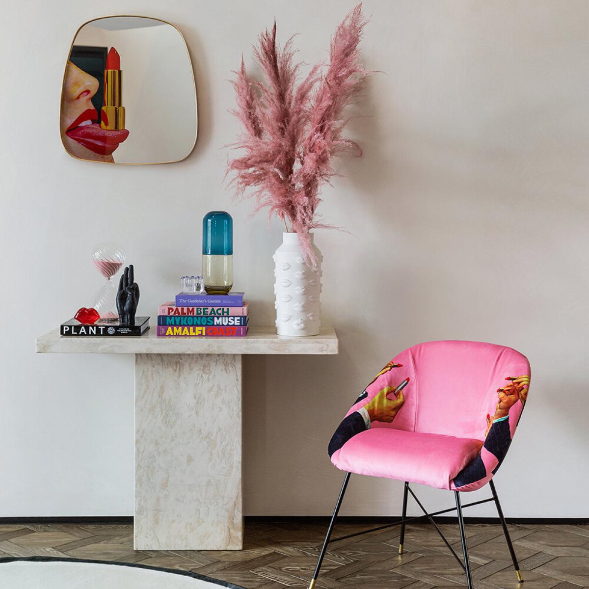 Seletti wears Toiletpaper - Upholstered Padded Chair - Pink Lipsticks – image 2