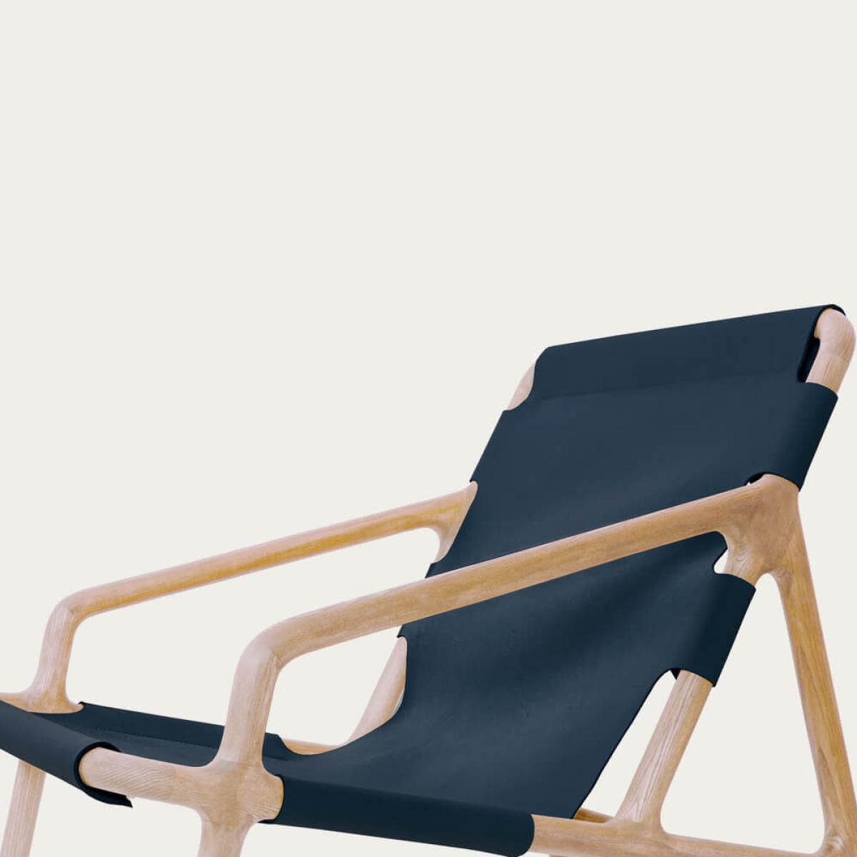 Natural/Midnight Blue Paloma Lounge Chair – image 2