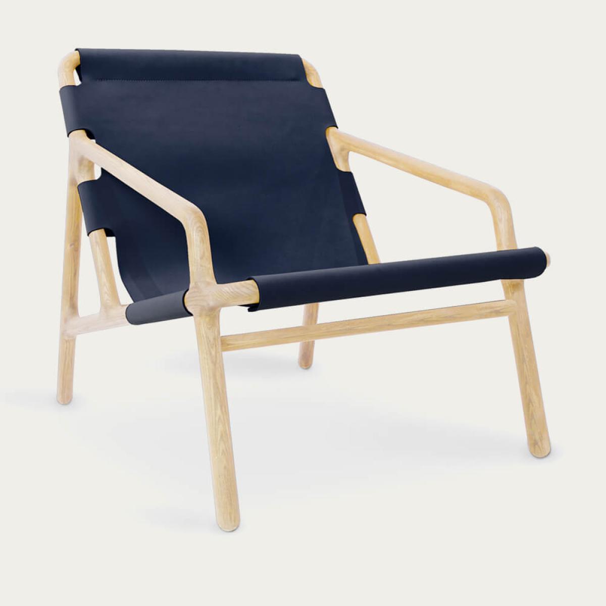 Natural/Midnight Blue Paloma Lounge Chair – image 1