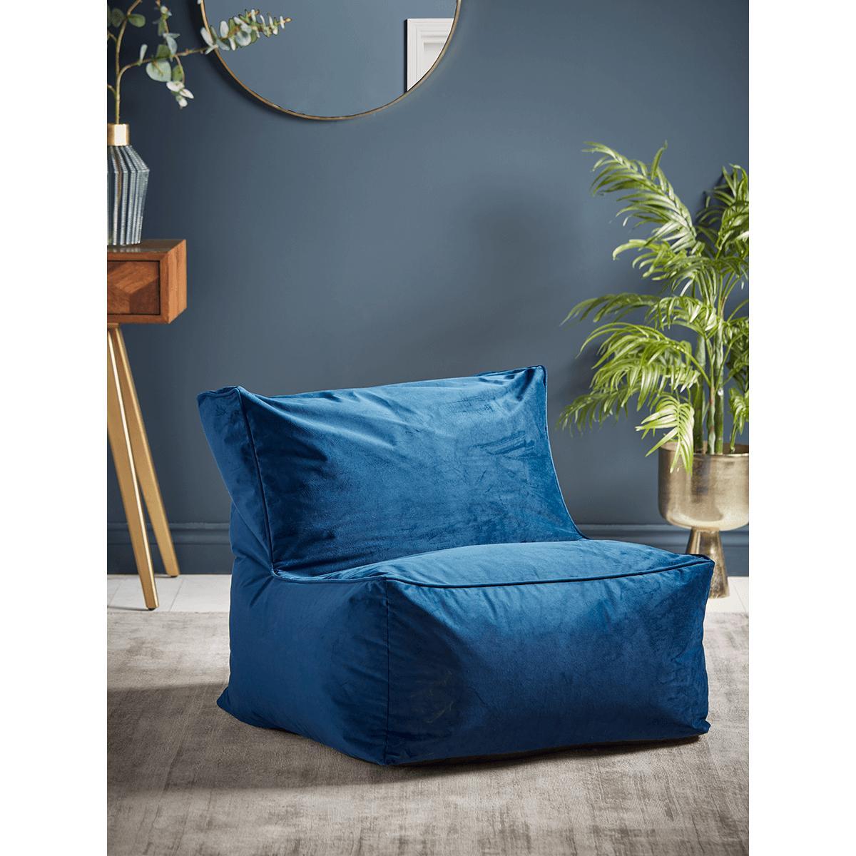 Velvet Bean Chair Small - Navy – image 2