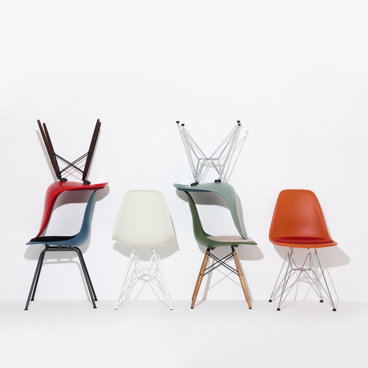 DSR Plastic Side Chair in Mustar/Ivory, Parchment & White – image 15
