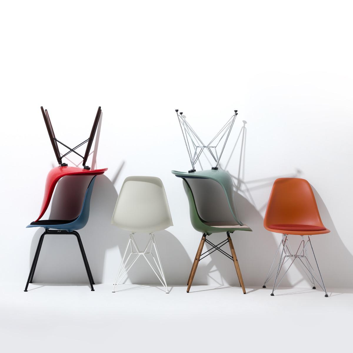 DSR Plastic Side Chair in Mustar/Ivory, Parchment & White – image 16