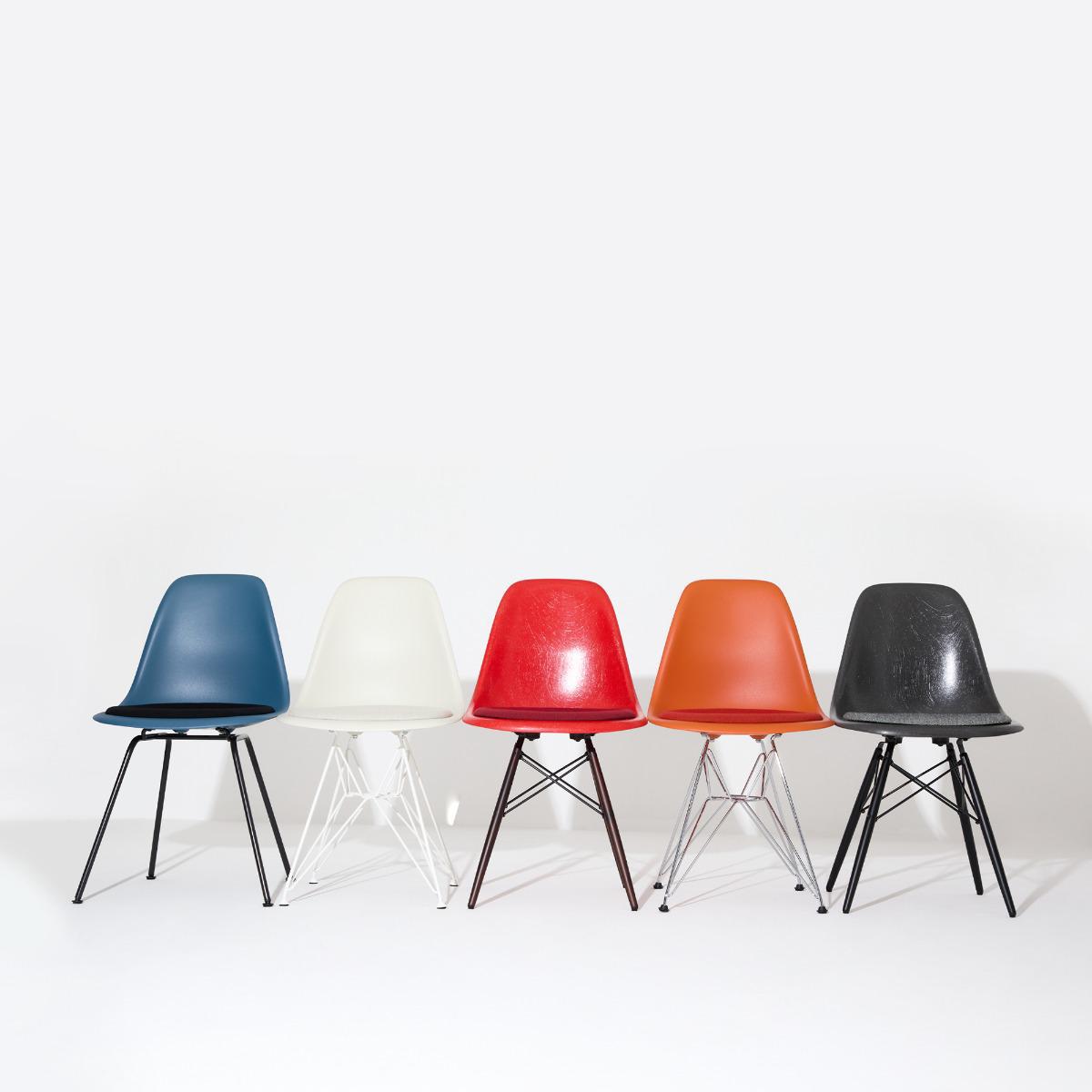 DSR Plastic Side Chair in Mustar/Ivory, Parchment & White – image 17