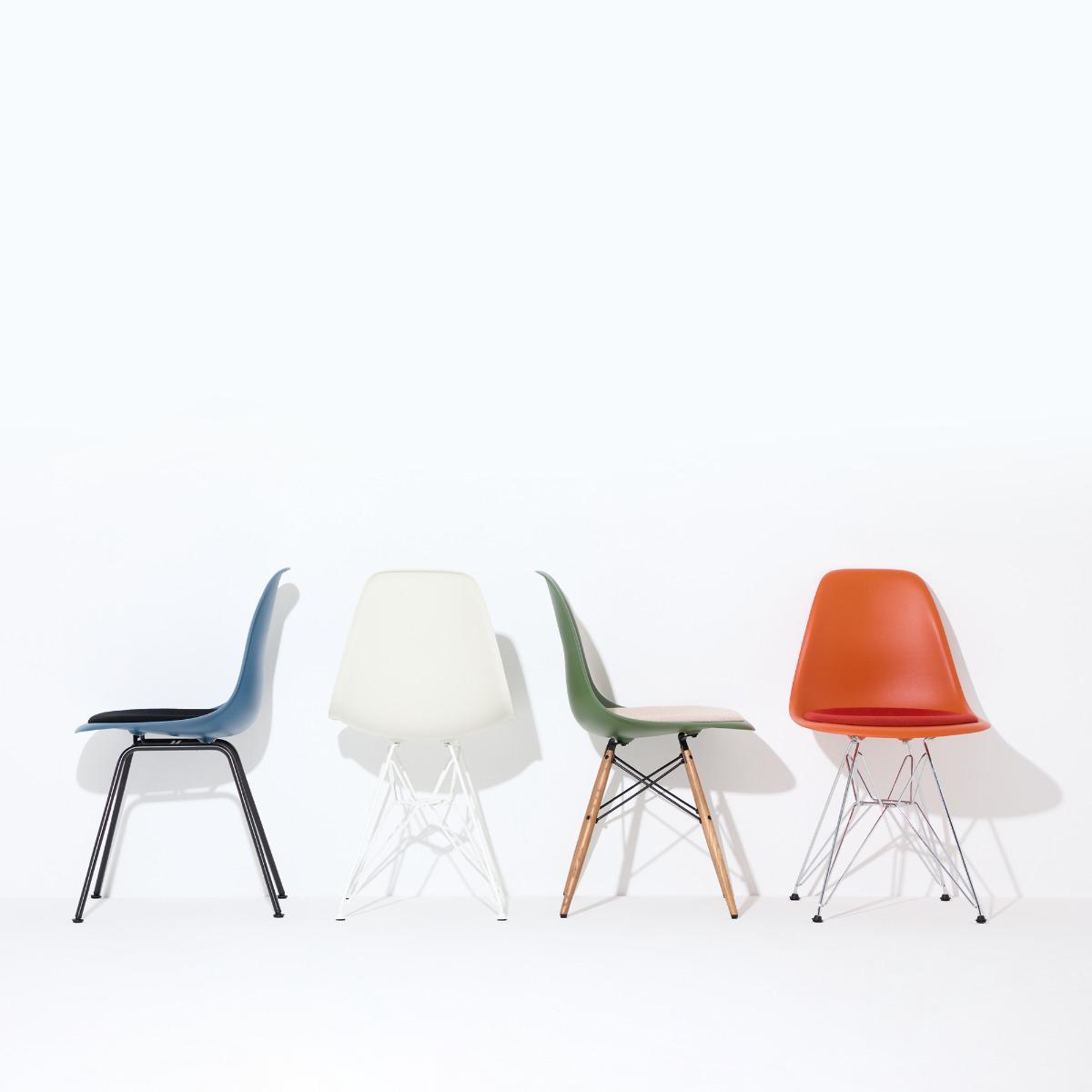 DSR Plastic Side Chair in Mustar/Ivory, Parchment & White – image 18