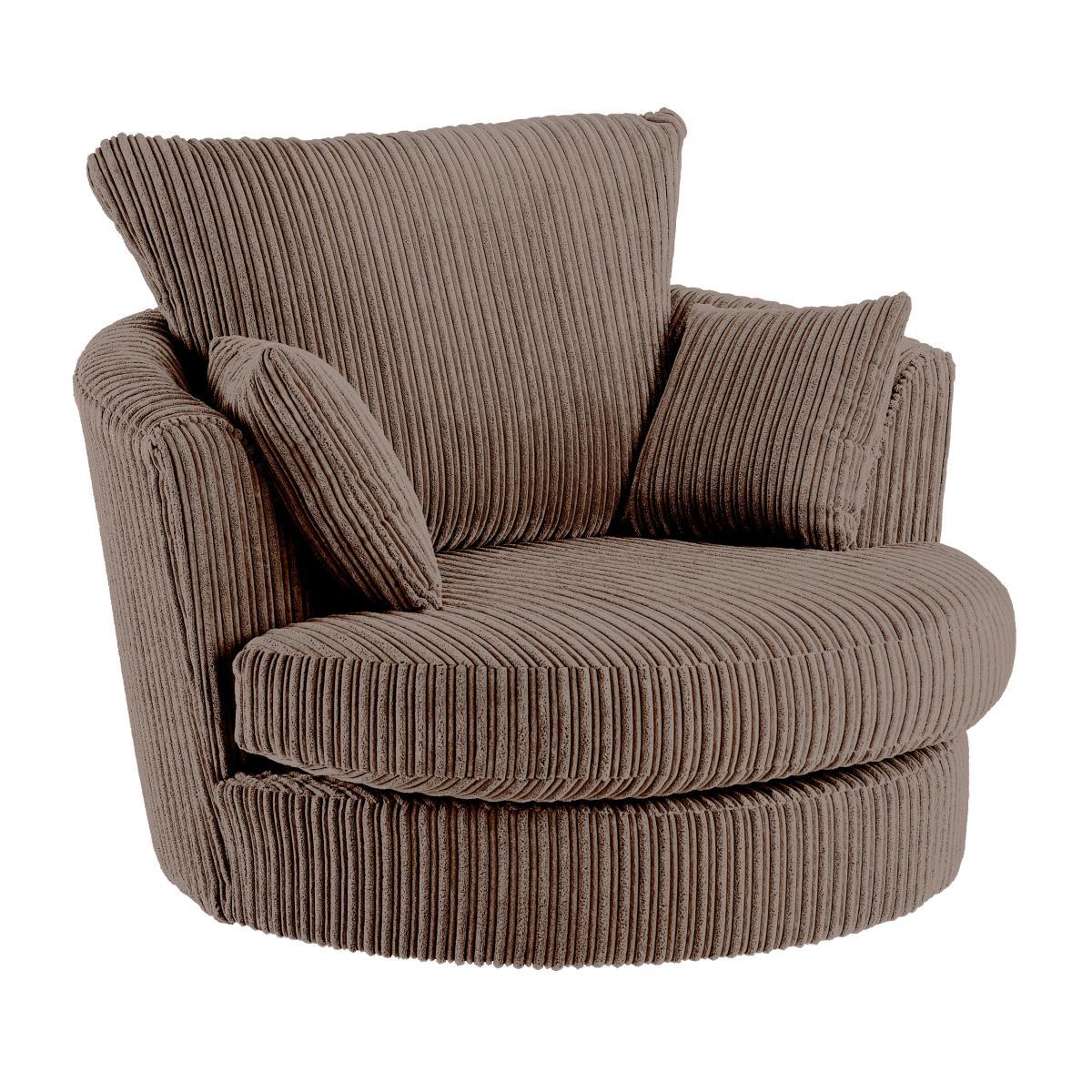 Blake Jumbo Cord Swivel Chair Chocolate (Brown) – image 3