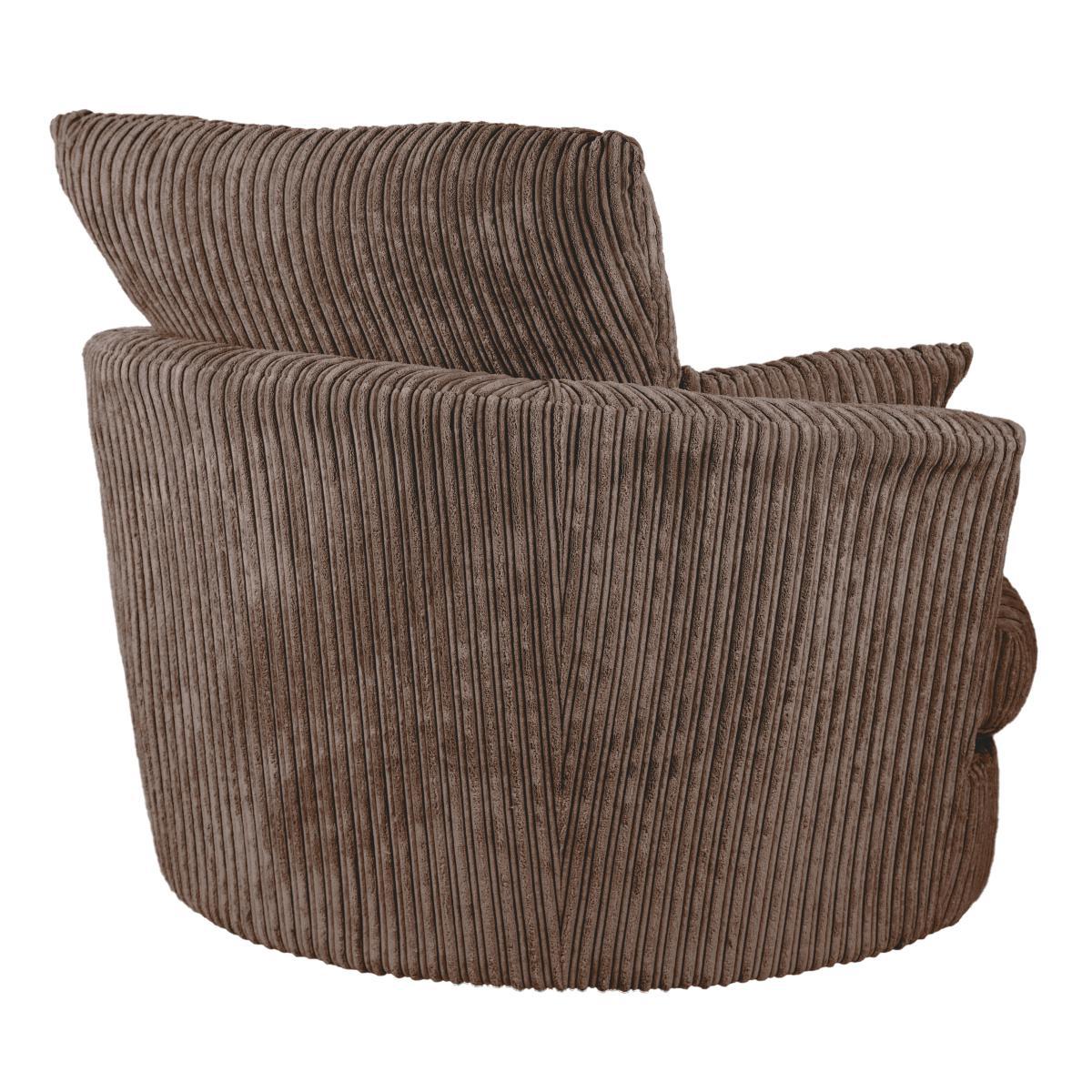 Blake Jumbo Cord Swivel Chair Chocolate (Brown) – image 4