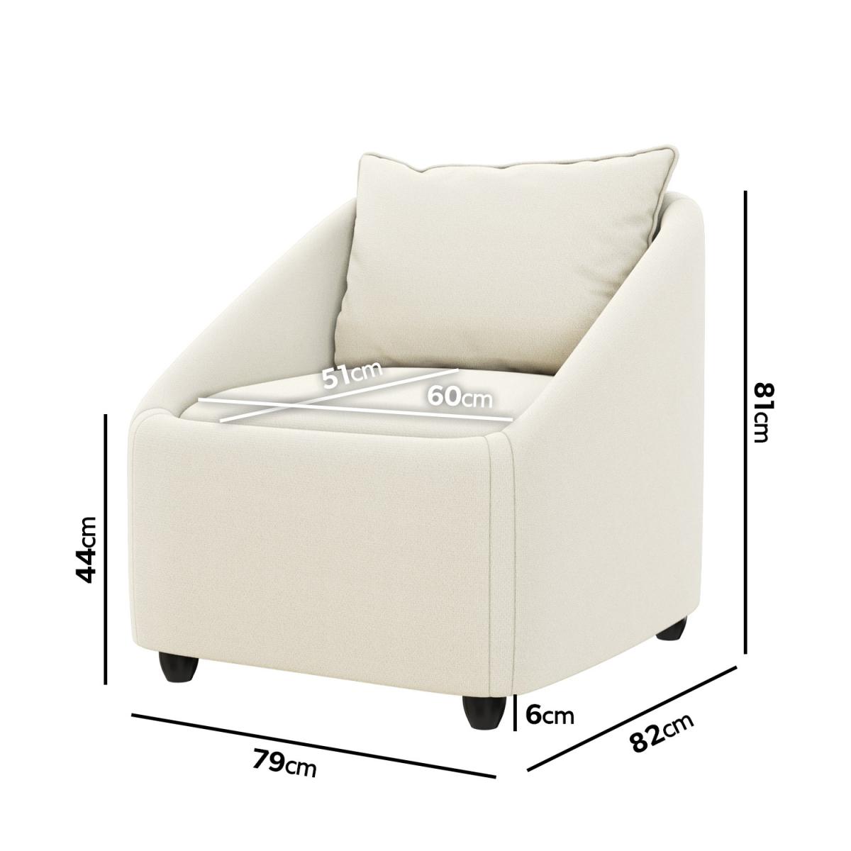 Cream Fabric Armchair - Kenko – image 3