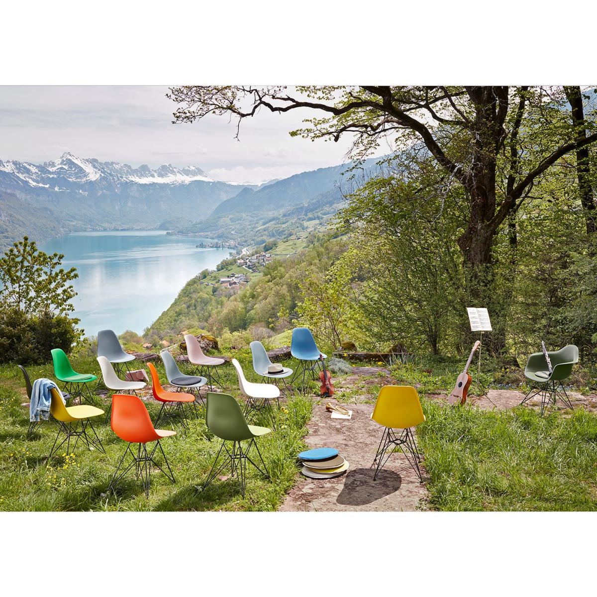 Vitra Eames DSR Side Chair New Height Light Grey Basic Dark Powder Coated Base - Heal's UK Furniture – image 42