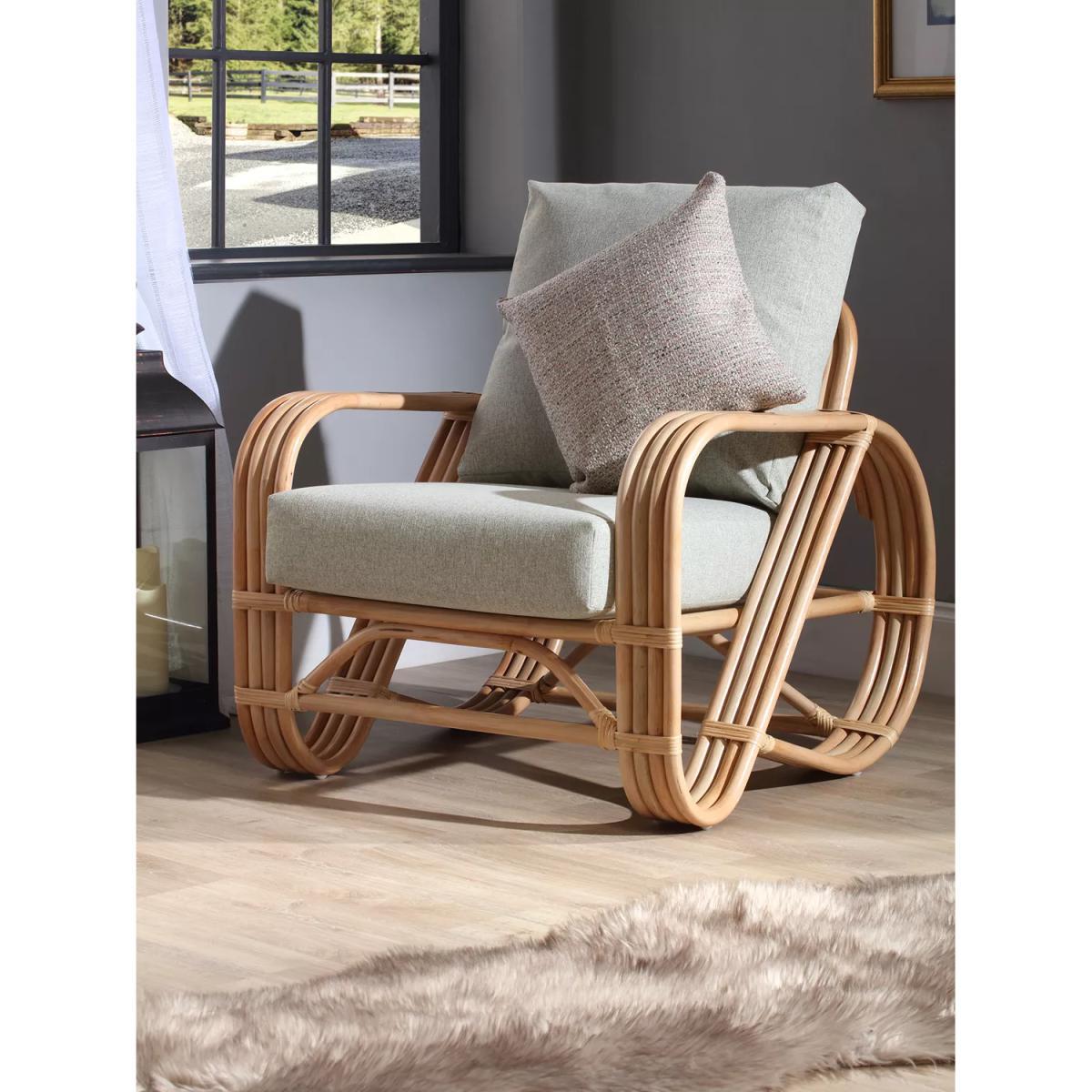 Desser Pretzel Rattan Lounge Chair, Natural – image 2