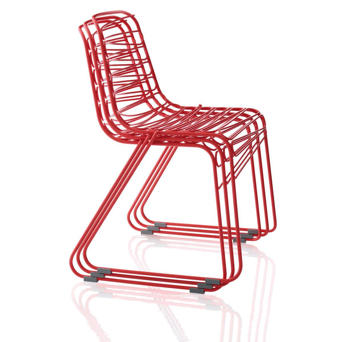 Flux Stacking chair - Metal by Magis Red – image 3