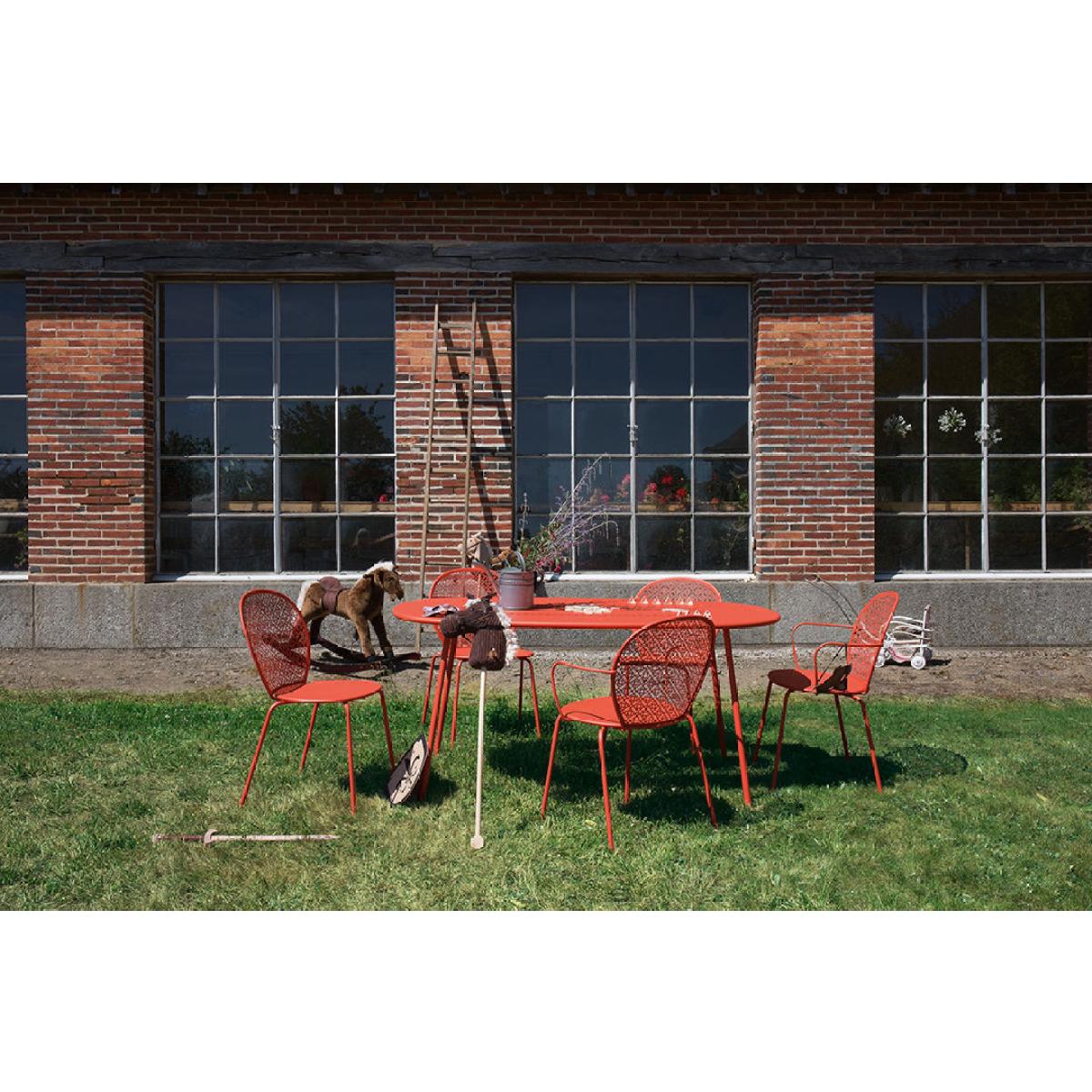 Lorette Stacking chair - / Perforated metal by Fermob Red – image 6