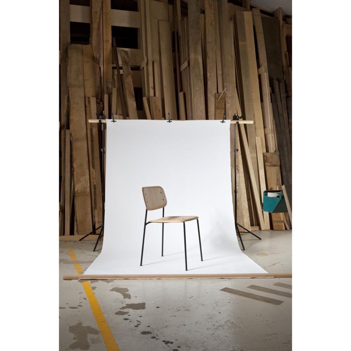 Soft Edge 10 Stacking chair - Wood & metal by Hay Red – image 2