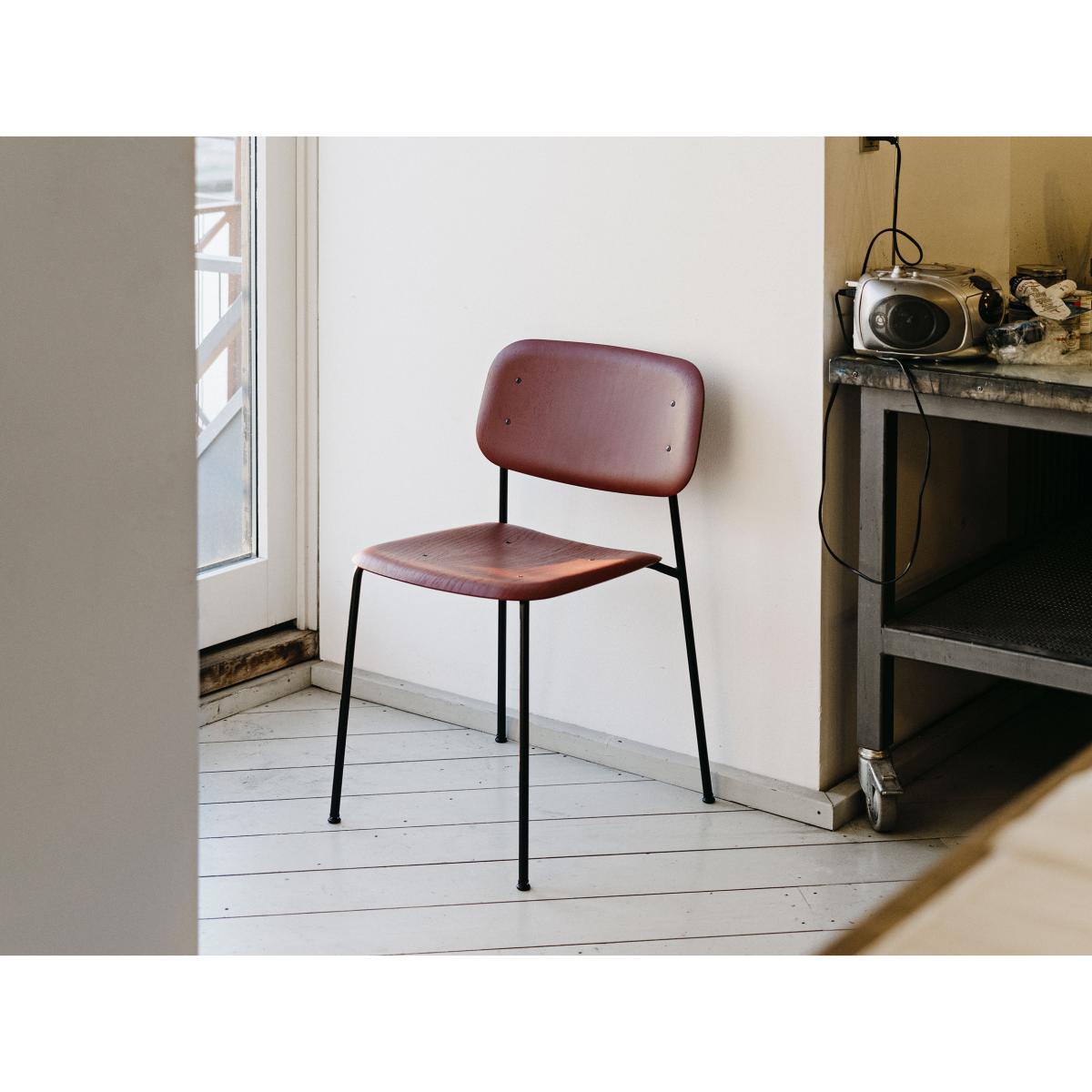 Soft Edge 10 Stacking chair - Wood & metal by Hay Red – image 4