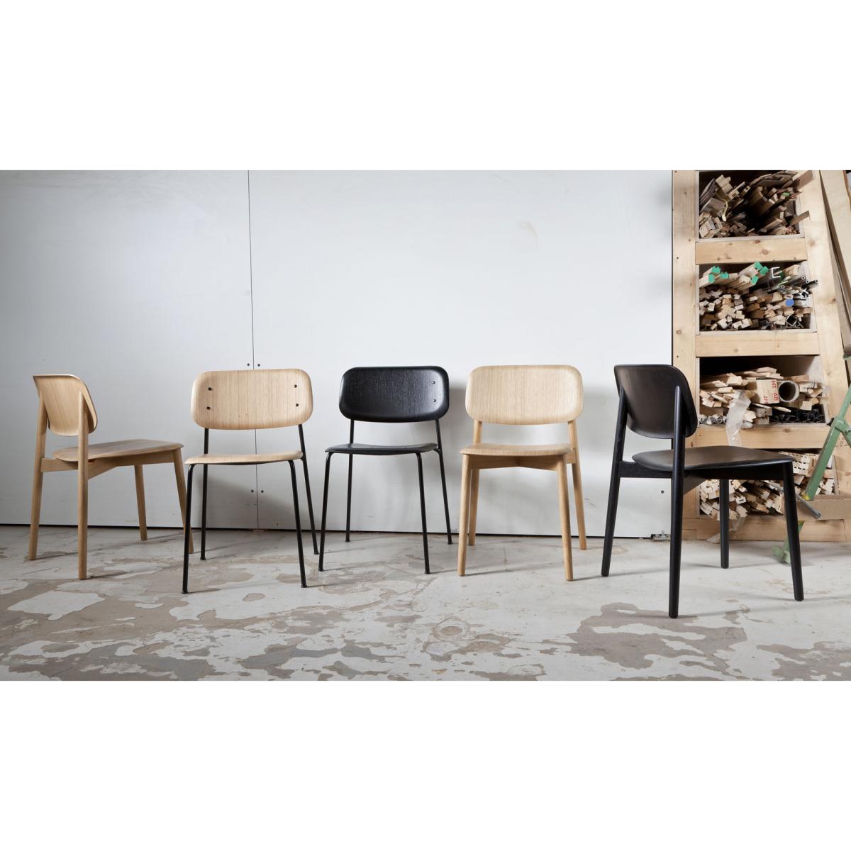 Soft Edge 10 Stacking chair - Wood & metal by Hay Red – image 5