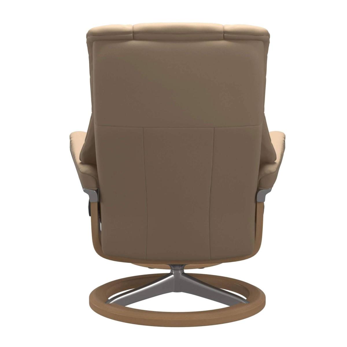 Stressless Mayfair Medium Chair & Stool Signature Base in Paloma Beige (Quickship) – image 4