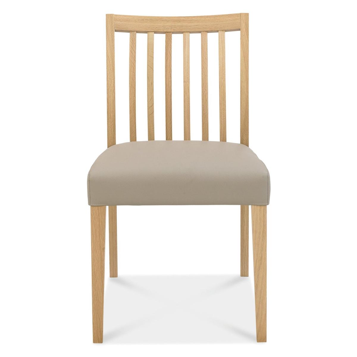 Brampton Oak Low Slat Back Grey Bonded Leather Chair (Pair) – image 2