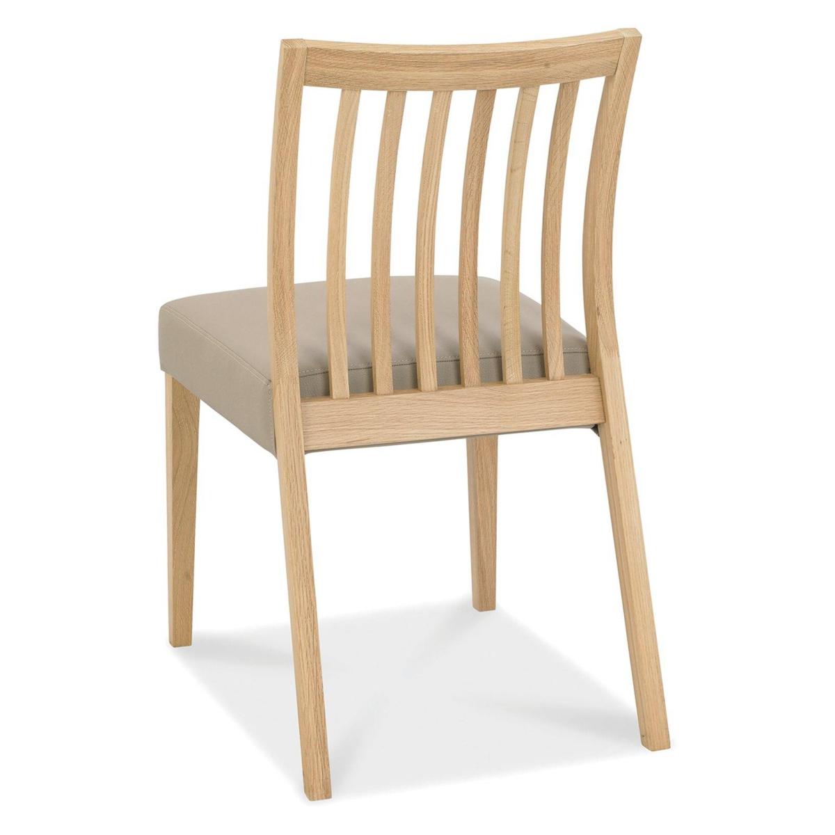 Brampton Oak Low Slat Back Grey Bonded Leather Chair (Pair) – image 4