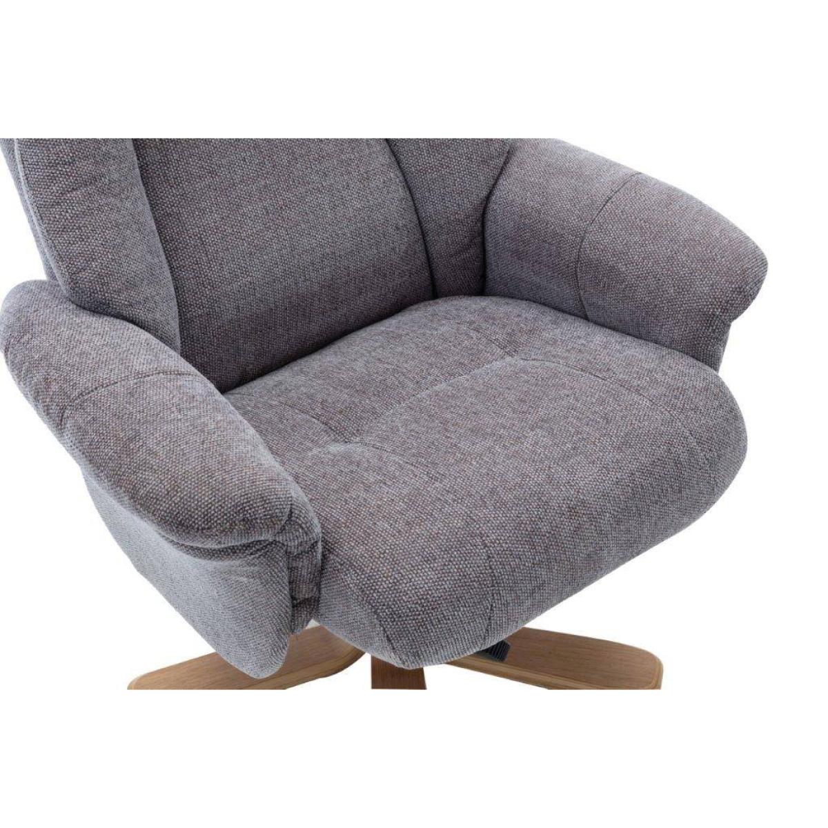 Leon Swivel Chair & Stool Set Lille Charcoal Fabric Mid Oak Base – image 11
