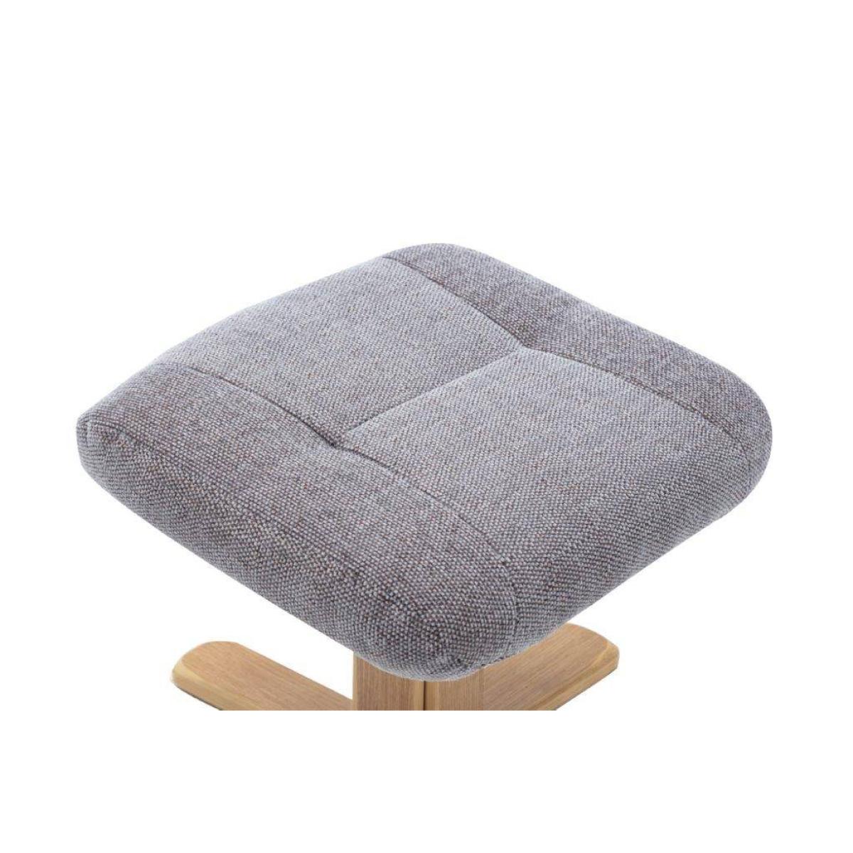 Leon Swivel Chair & Stool Set Lille Charcoal Fabric Mid Oak Base – image 12