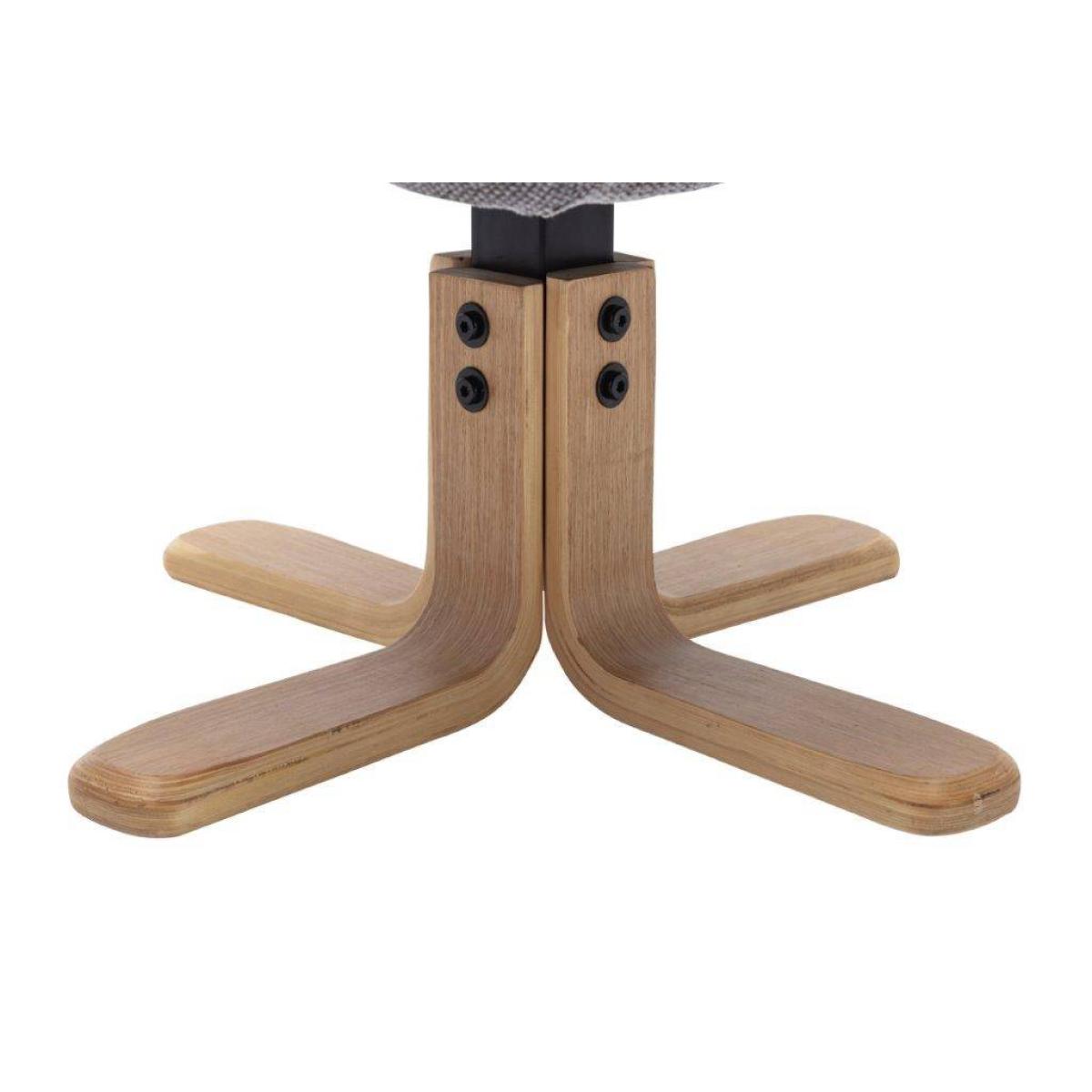 Leon Swivel Chair & Stool Set Lille Charcoal Fabric Mid Oak Base – image 6
