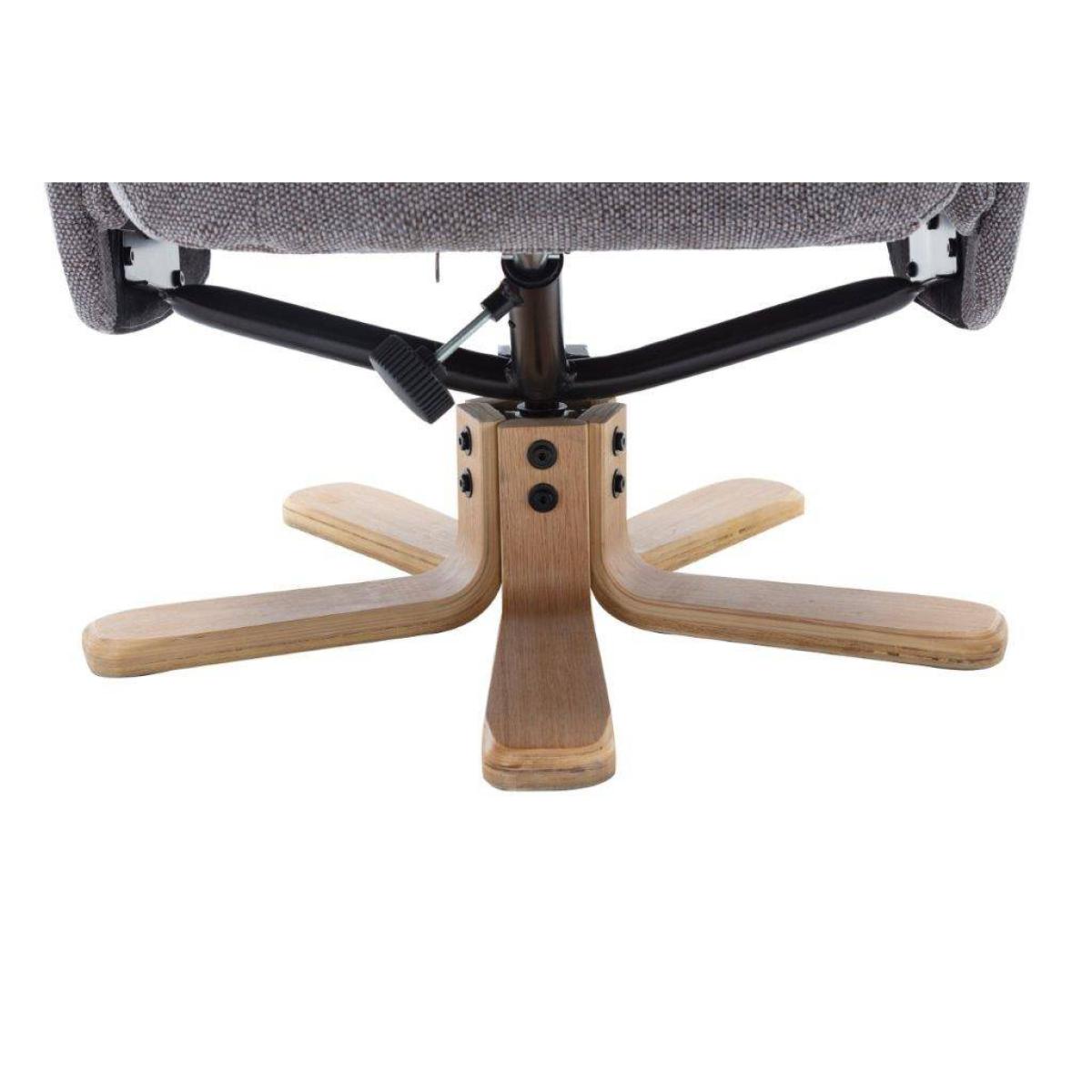 Leon Swivel Chair & Stool Set Lille Charcoal Fabric Mid Oak Base – image 7