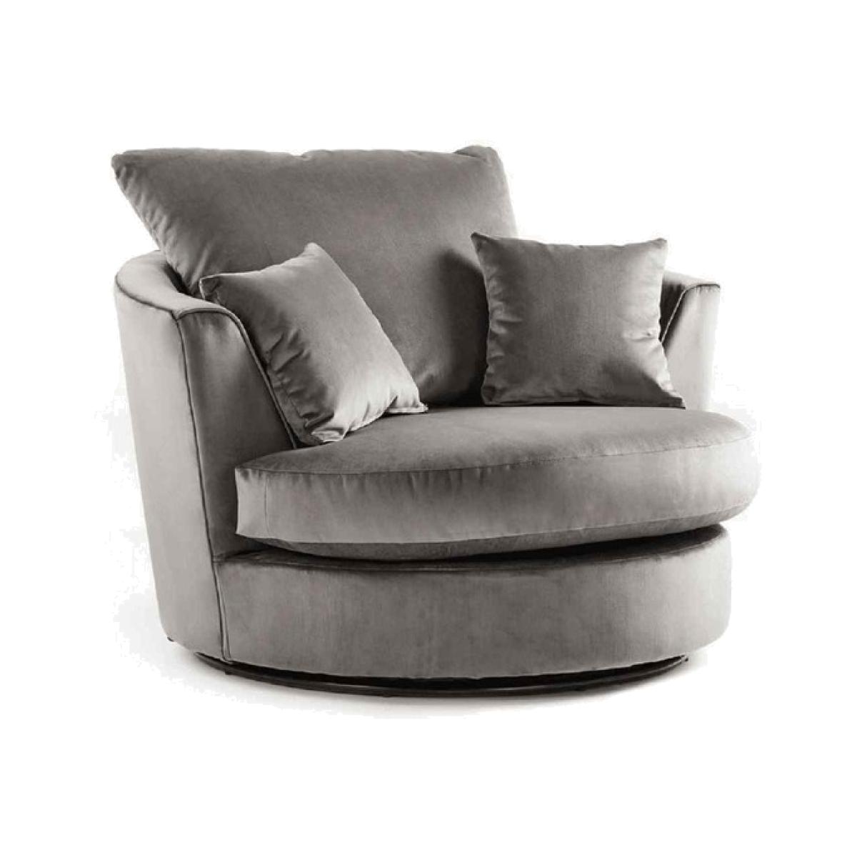 Mirana Modern Plush Velvet Swivel Chair - Grey