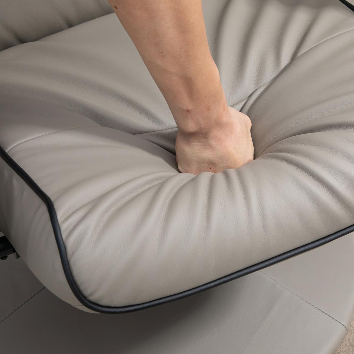Recliner Chair with Ottoman - Grey – image 9