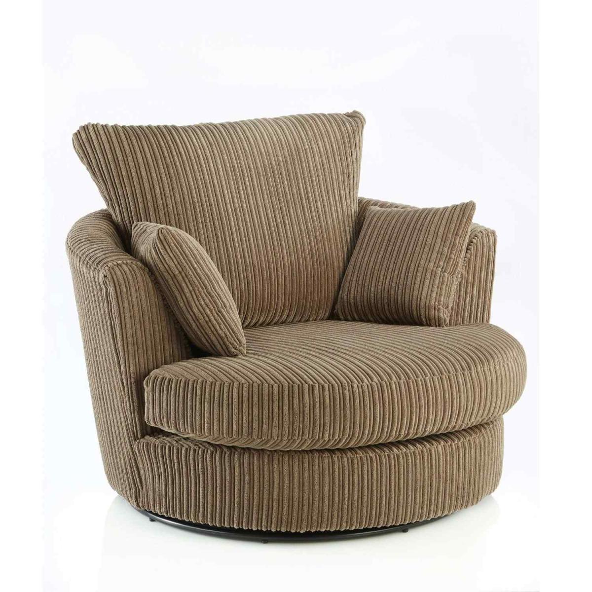 Canolo Luxury Swivel Chair Jumbo Cord - Brown – image 2