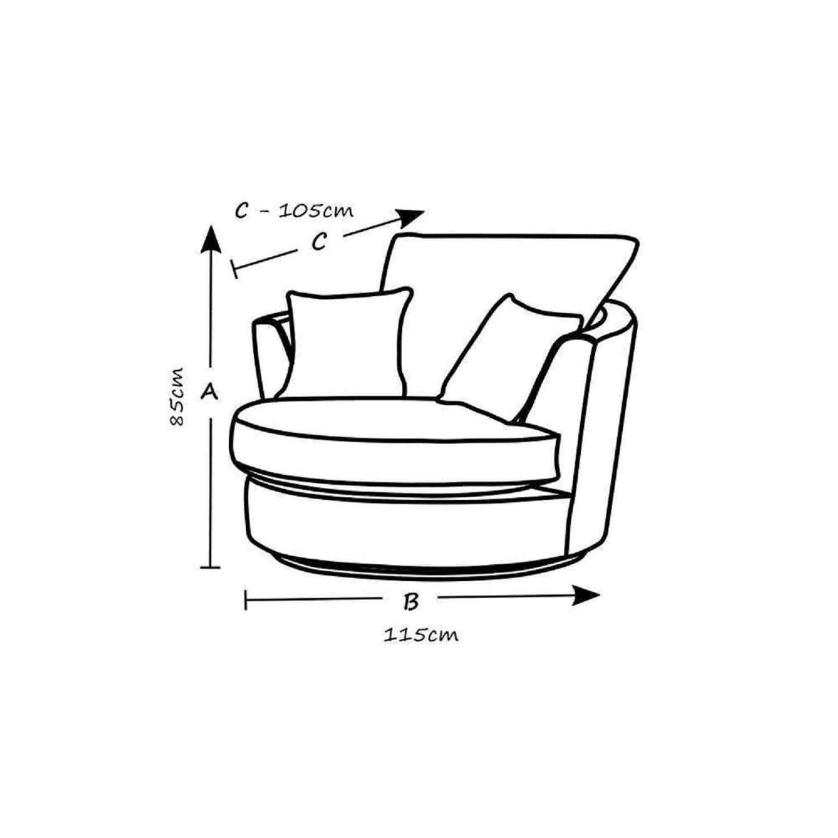 Canolo Luxury Swivel Chair Jumbo Cord - Brown – image 4
