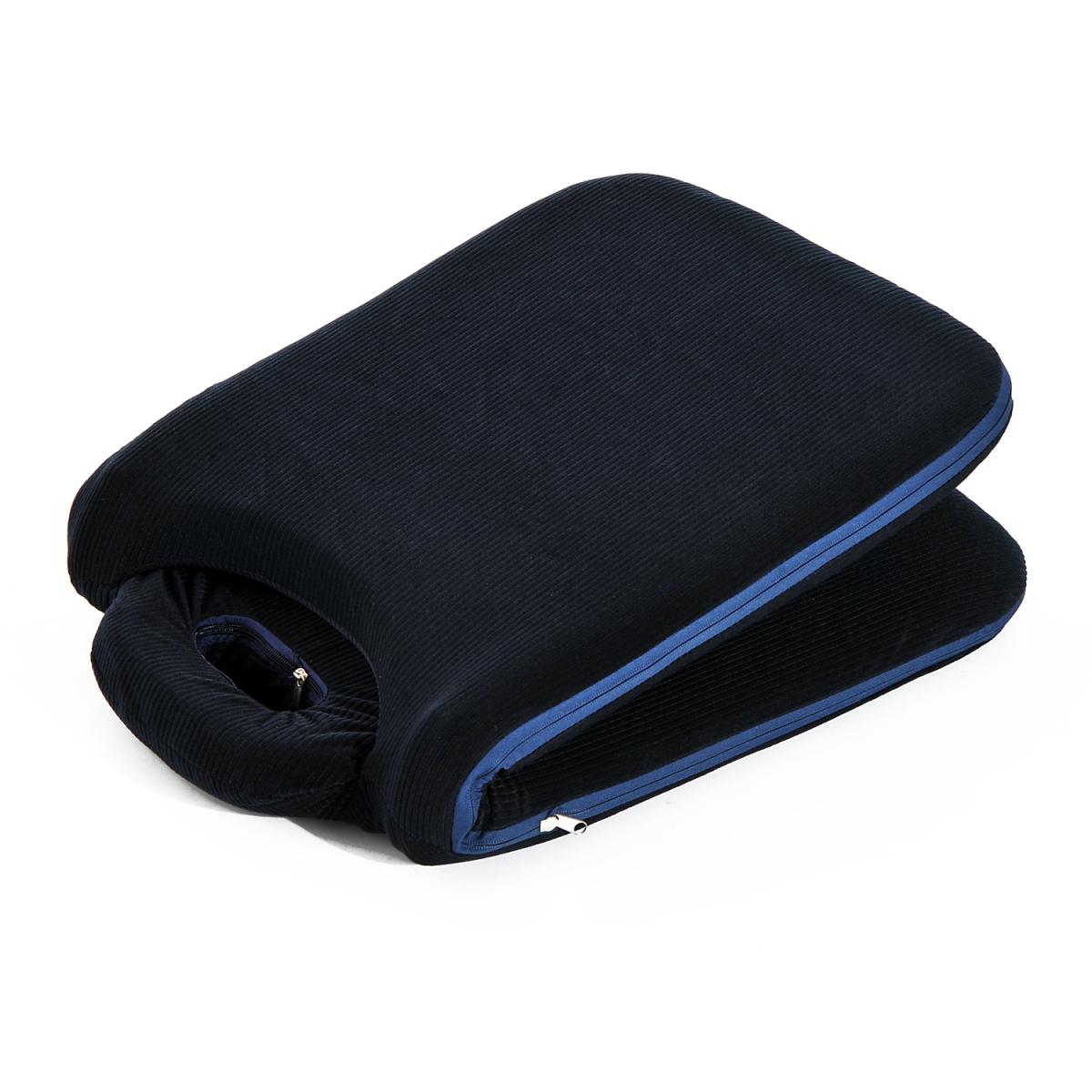 Foldable Padded Floor Chair with Adjustable Backrest - Navy Blue – image 4