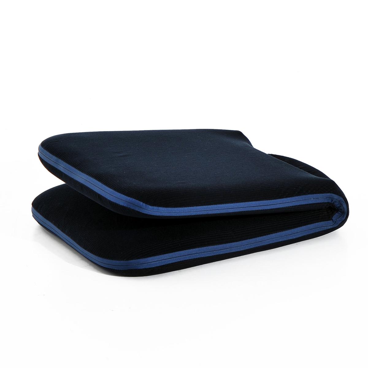 Foldable Padded Floor Chair with Adjustable Backrest - Navy Blue – image 5