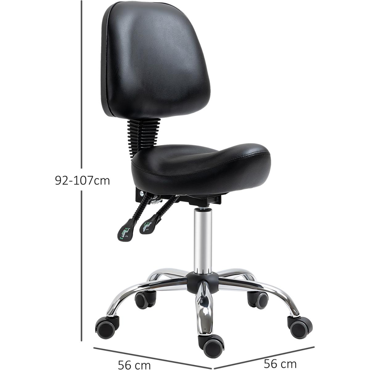 Saddle Stool PU Leather Salon Chair for Massage Spa Clinic Beauty Tattoo - Grey – image 11