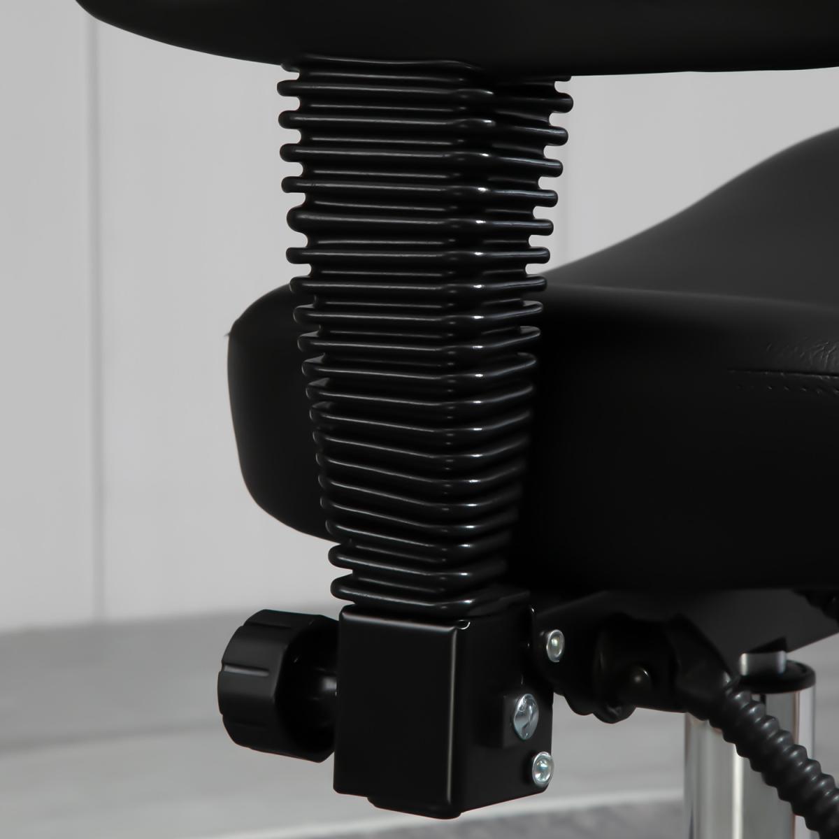 Saddle Stool PU Leather Salon Chair for Massage Spa Clinic Beauty Tattoo - Grey – image 17