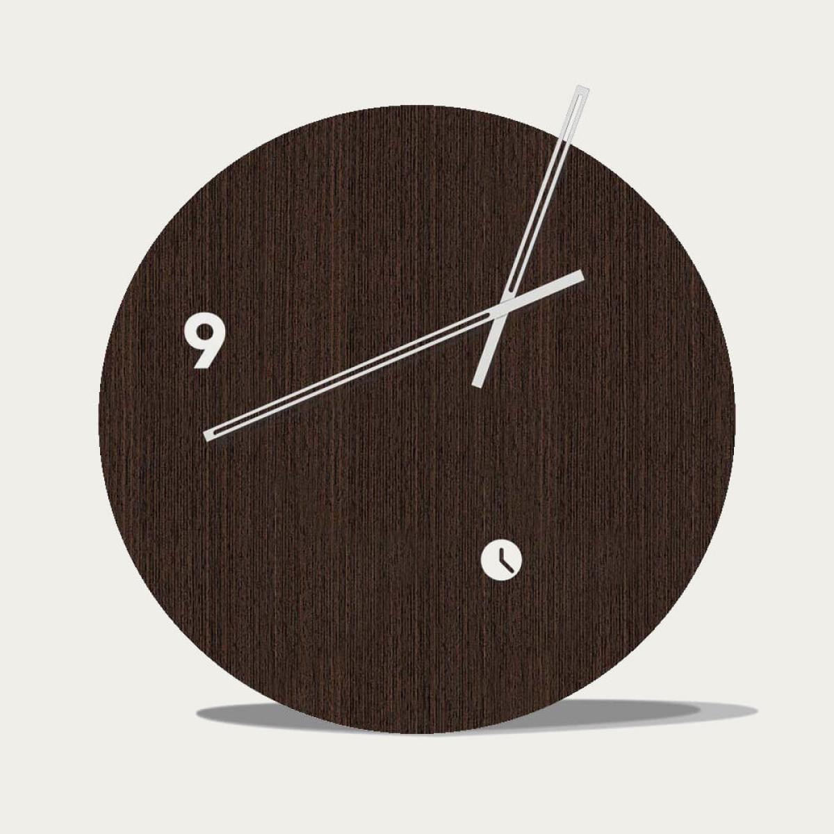Wenge Wood Finished Slice Table Clock