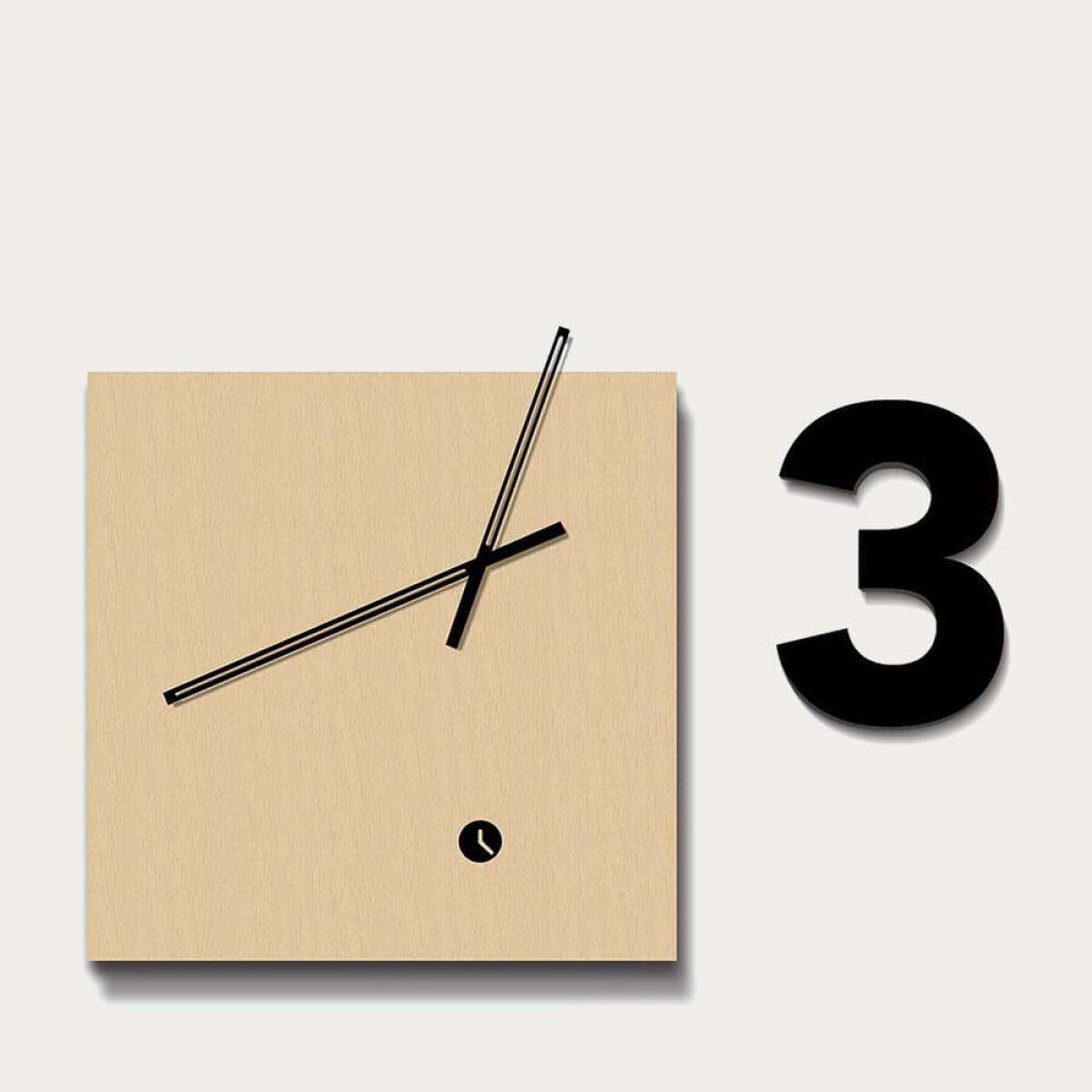 Beech Wood Finished Area Three Wall Clock