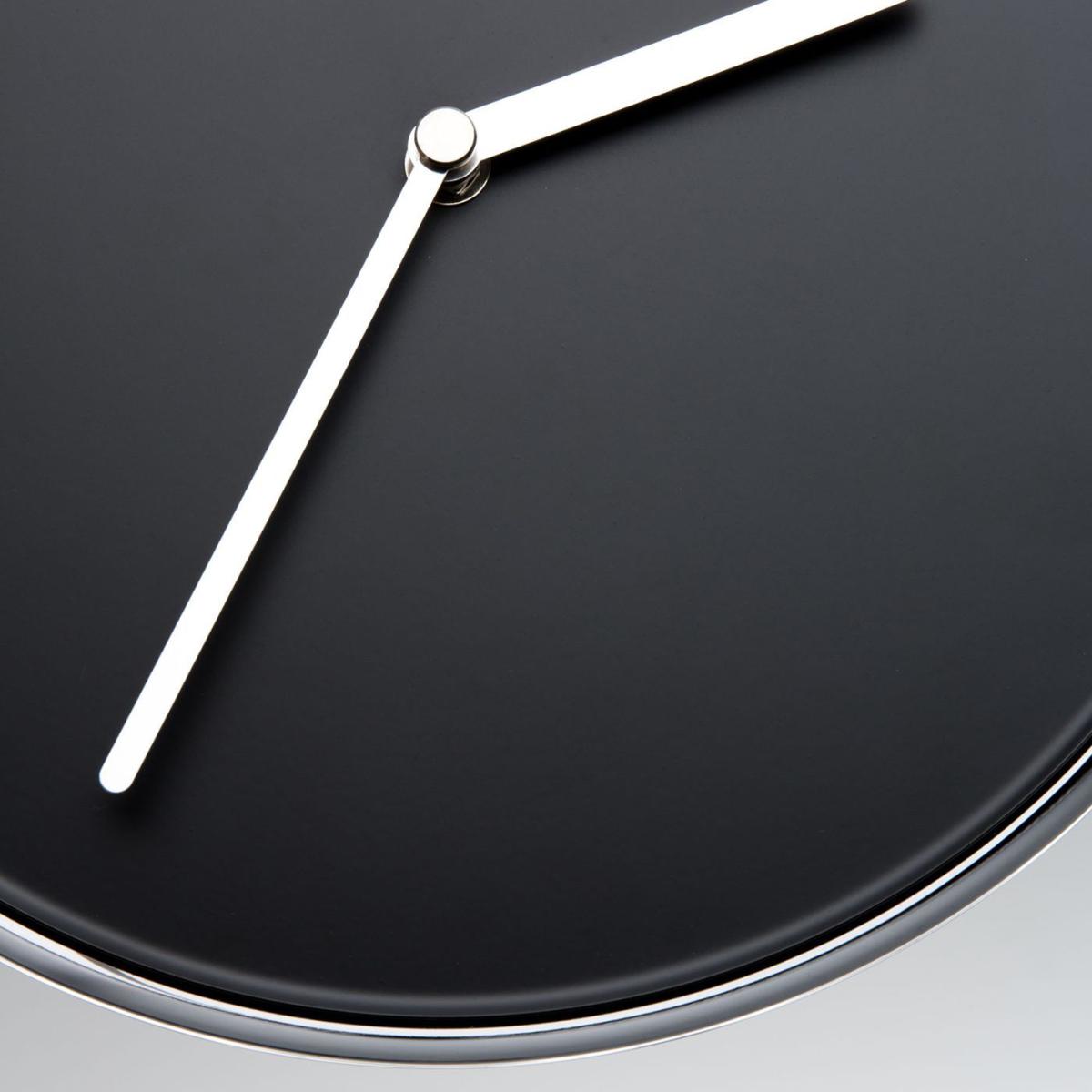 Chrome/Black Thin Wall Clock – image 3