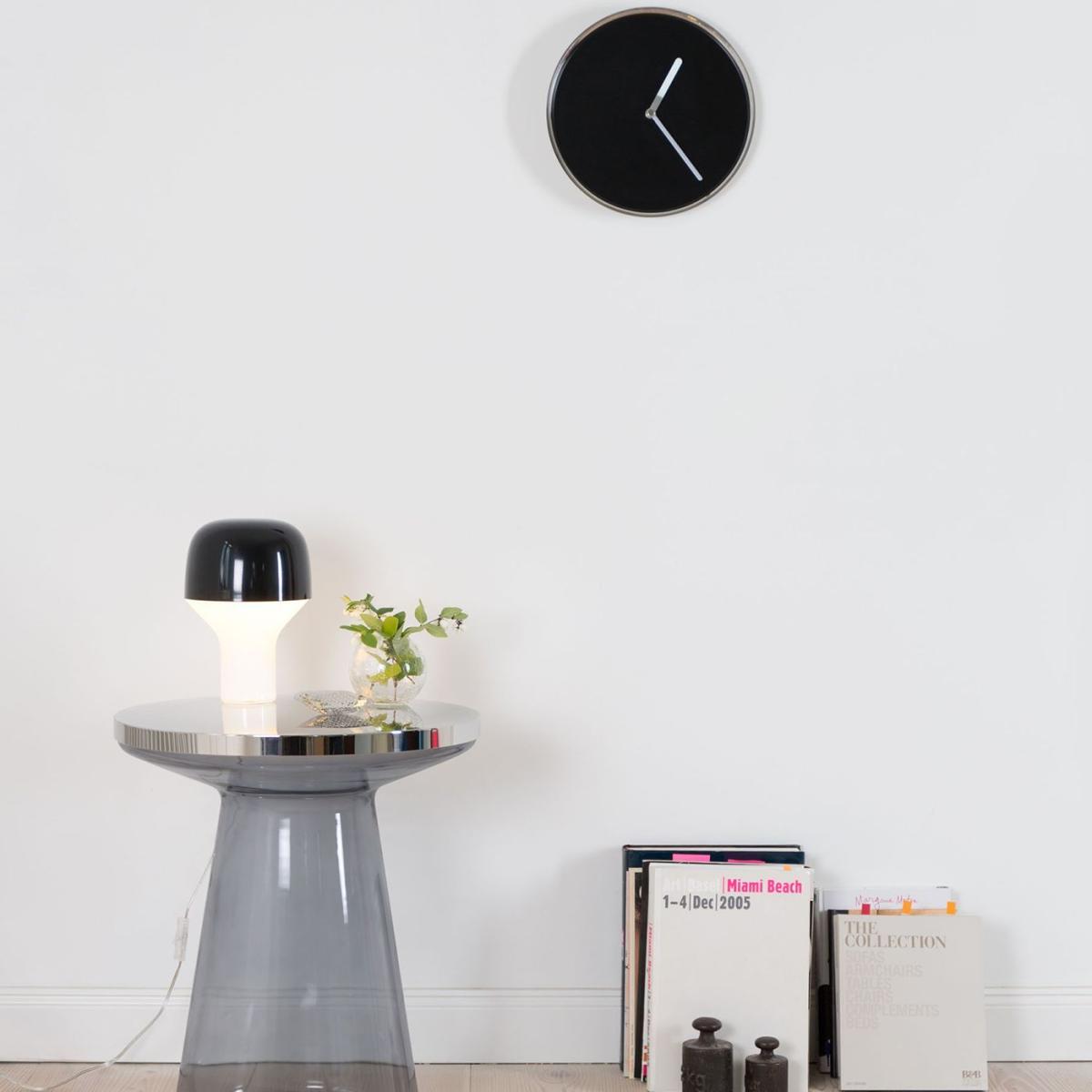 Chrome/Black Thin Wall Clock – image 4