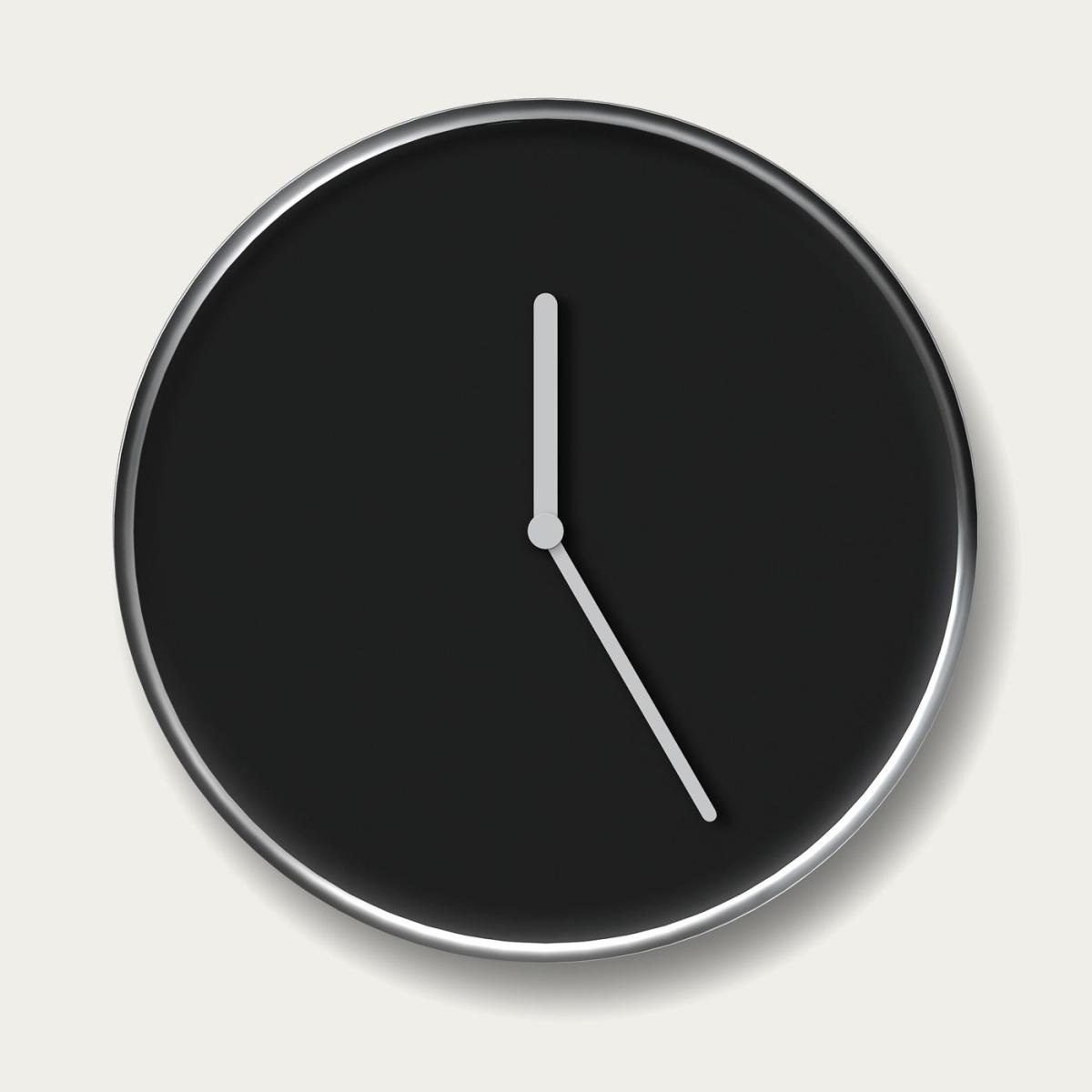 Chrome/Black Thin Wall Clock – image 1