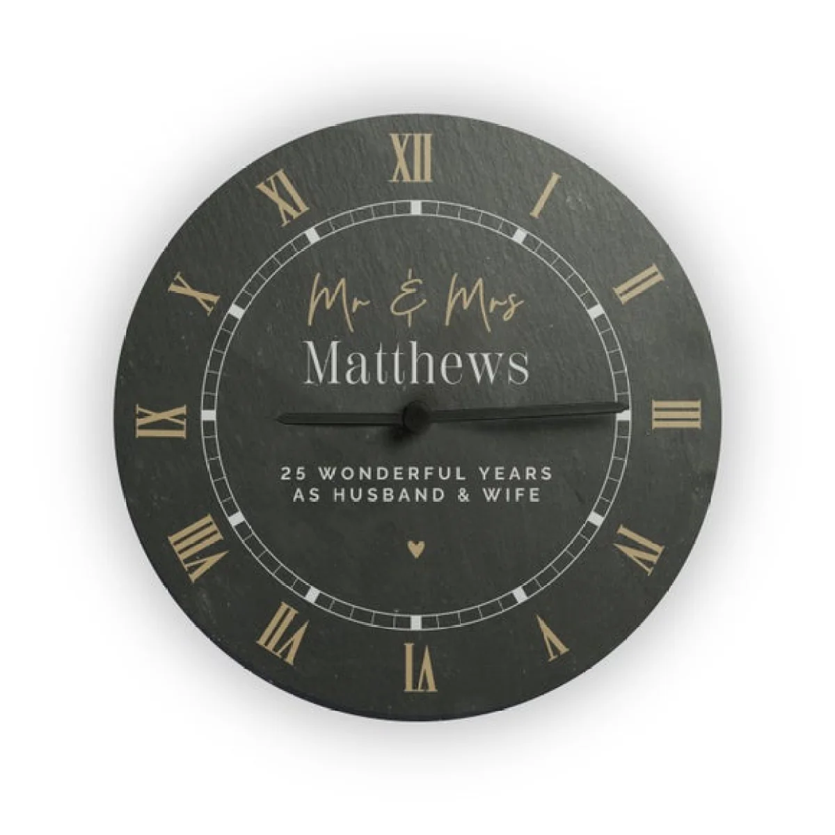 Personalised Couples Slate Wall Clock – image 3
