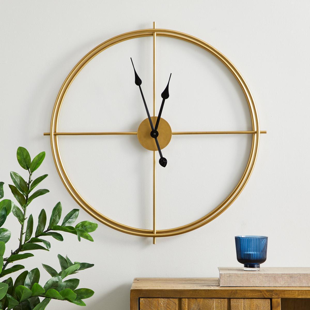 Slim Frame 60cm Wall Clock Gold Gold – image 1