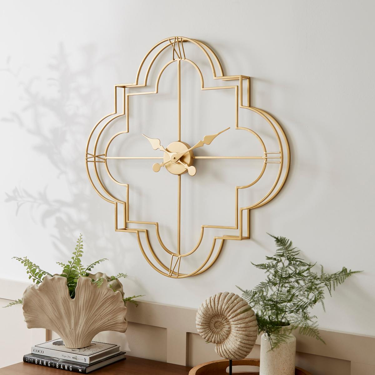 Timeless Skeleton Wall Clock 70cm Gold – image 1