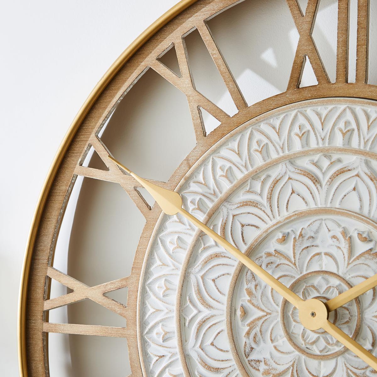 Decorative Skeleton Wall Clock 60cm Gold – image 2