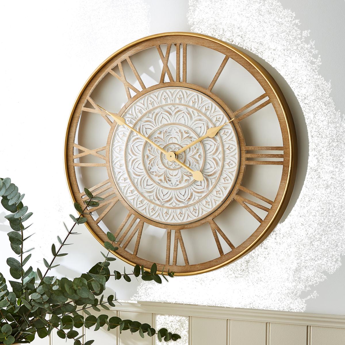 Decorative Skeleton Wall Clock 60cm Gold – image 1