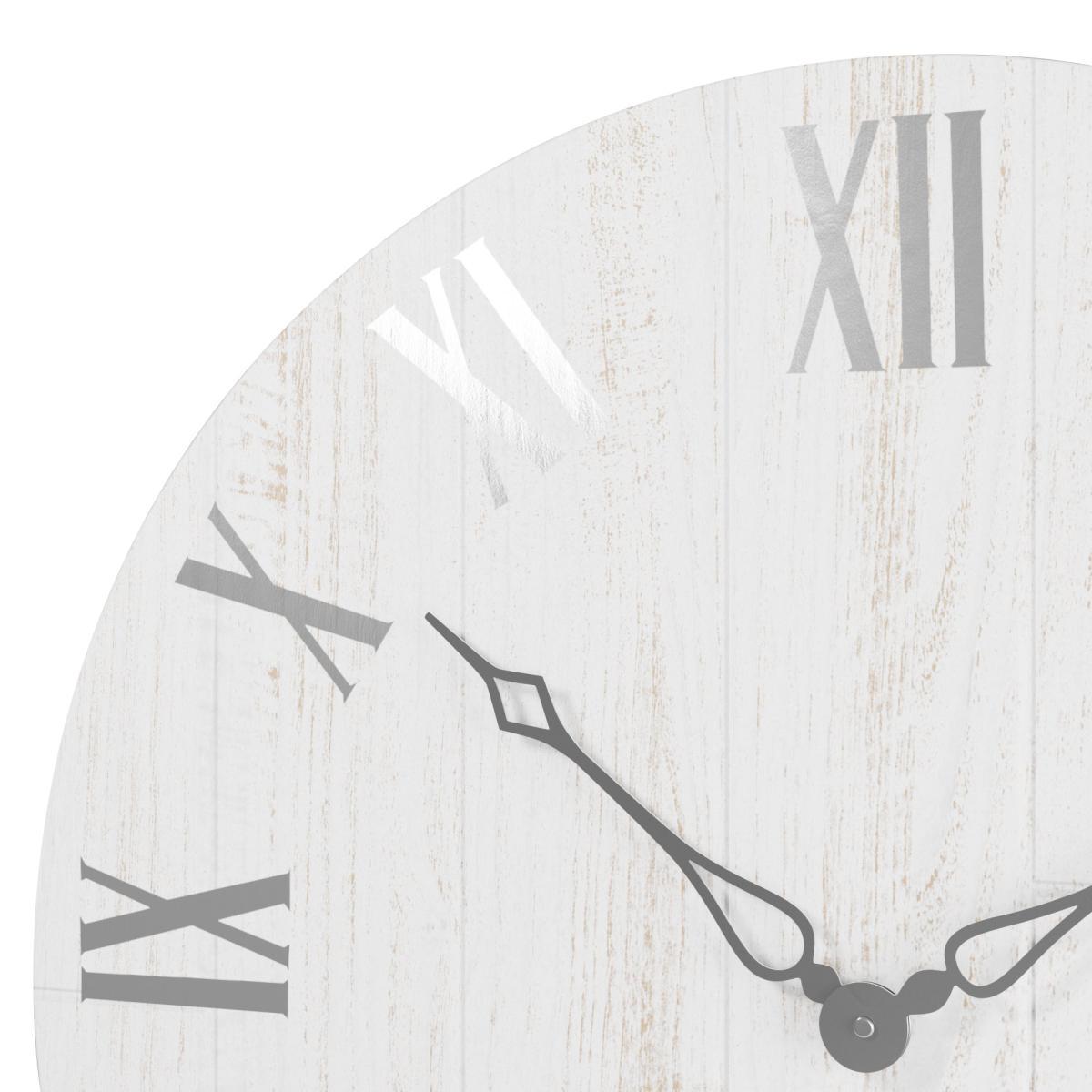 Cream Distressed Wooden 60cm Clock White – image 3