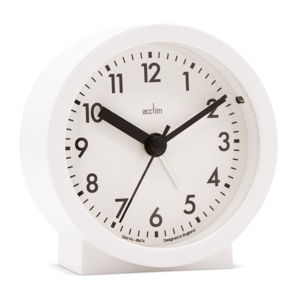 Acctim Gaby Small Alarm Clock White – image 2