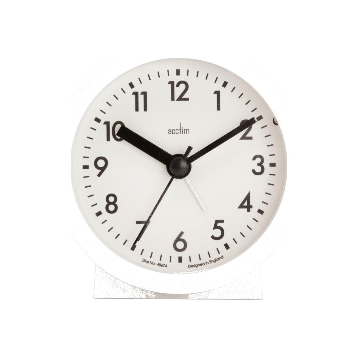 Acctim Gaby Small Alarm Clock White – image 1