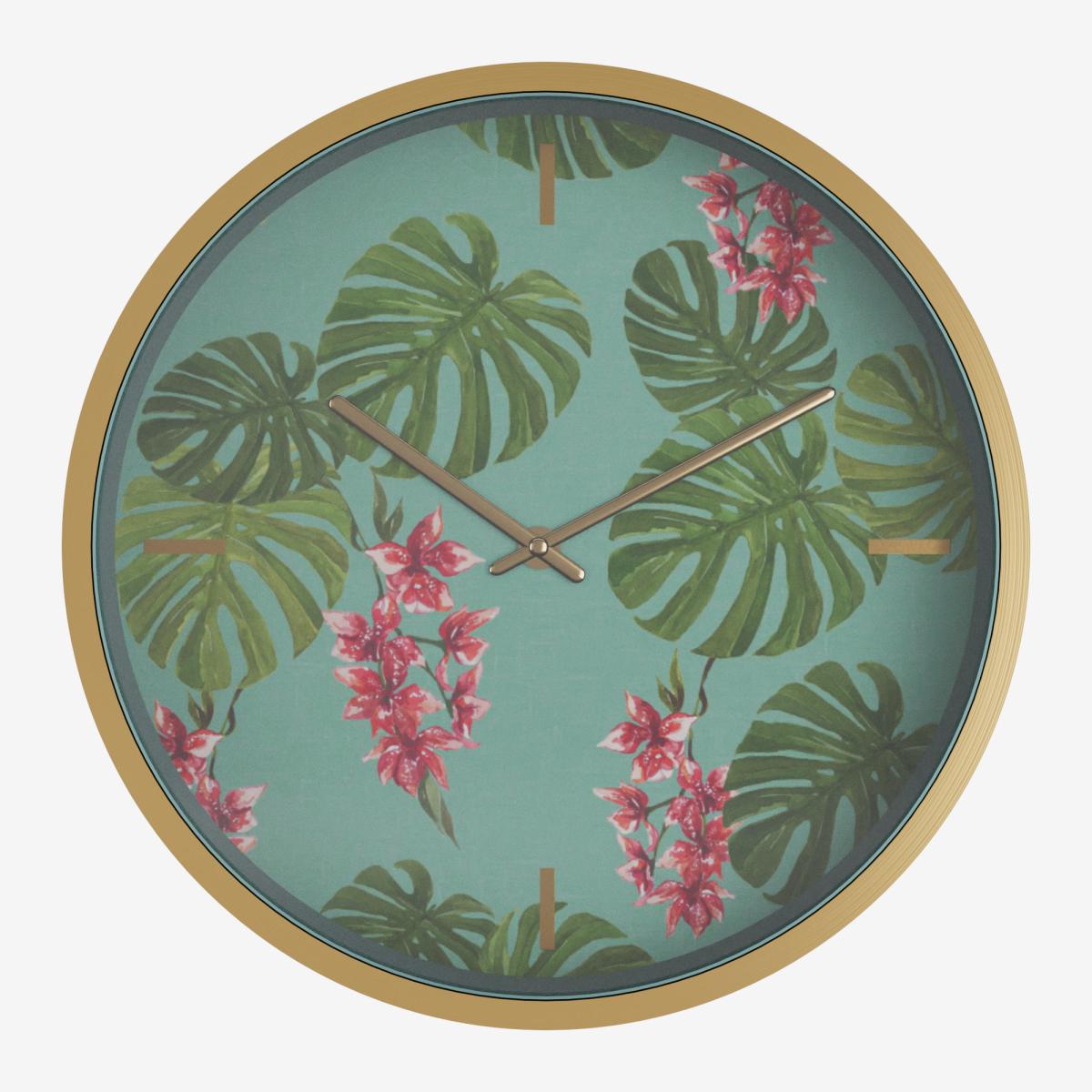 Equatorial Leaf 30cm Wall Clock MultiColoured – image 2