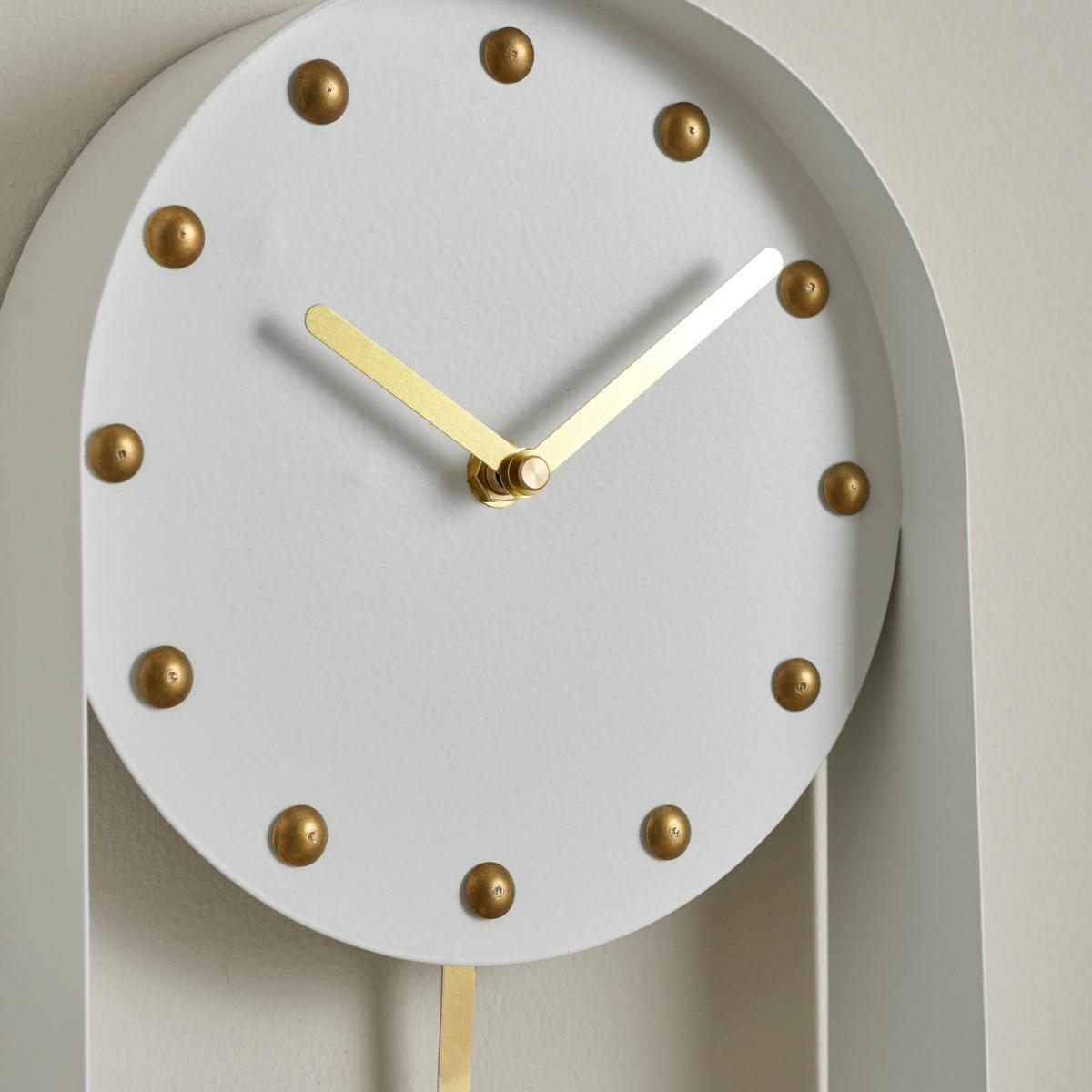 Metal Pendulum Clock White – image 2