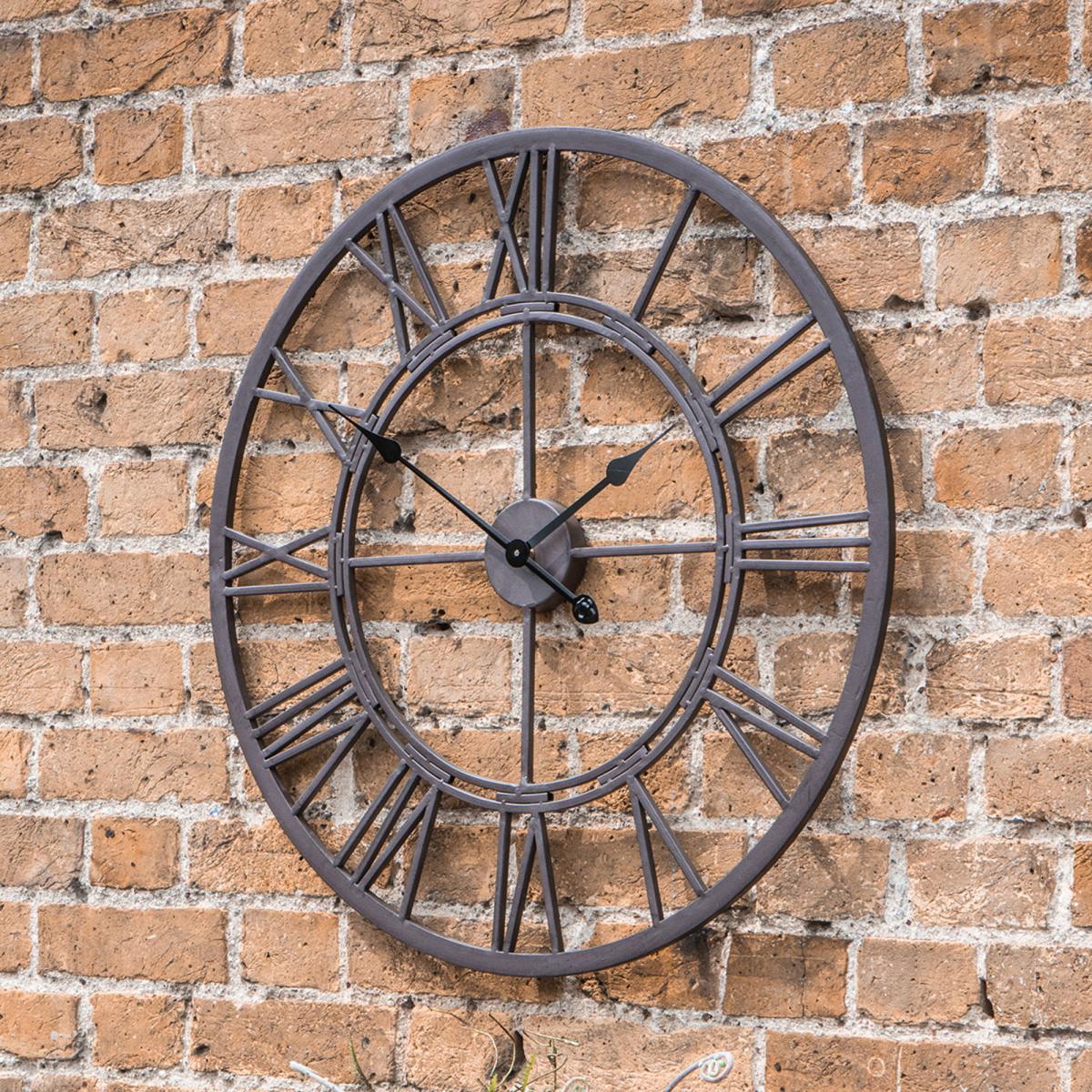 Victoria Outdoor Clock Dark Brown – image 1