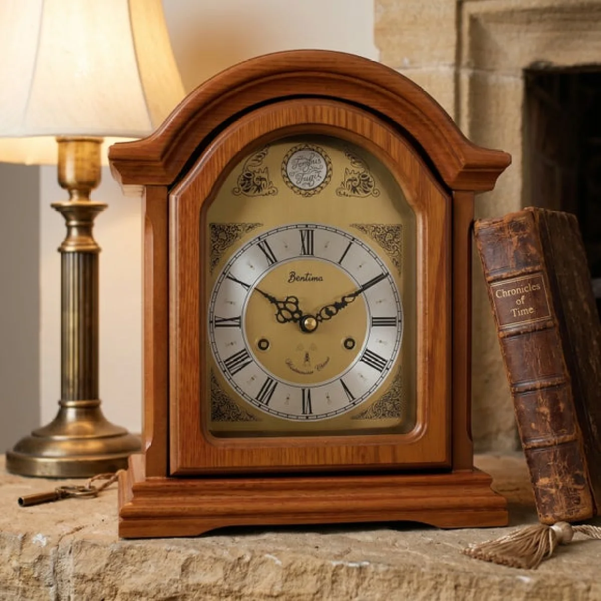Acctim Redbridge Radio Controlled Chiming Wood Mantel Clock – image 1